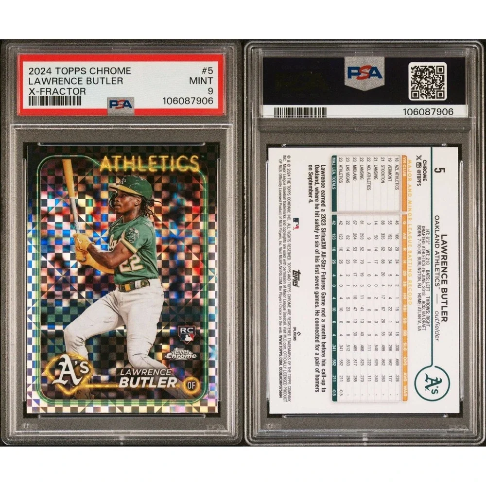 2024 Topps Chrome - Lawrence Butler #5 X-Fractor (RC)‎ - PSA 9